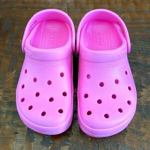 Girls Pink Crocs, Size 1. Brand new, Never worn.